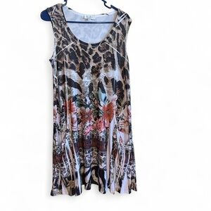 Cover charge Floral and Animal Print Sleeveless Dress